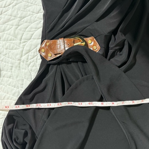 Joseph Ribkoff Black Sheath Dress with Plunge Neckline - Picture 8 of 8